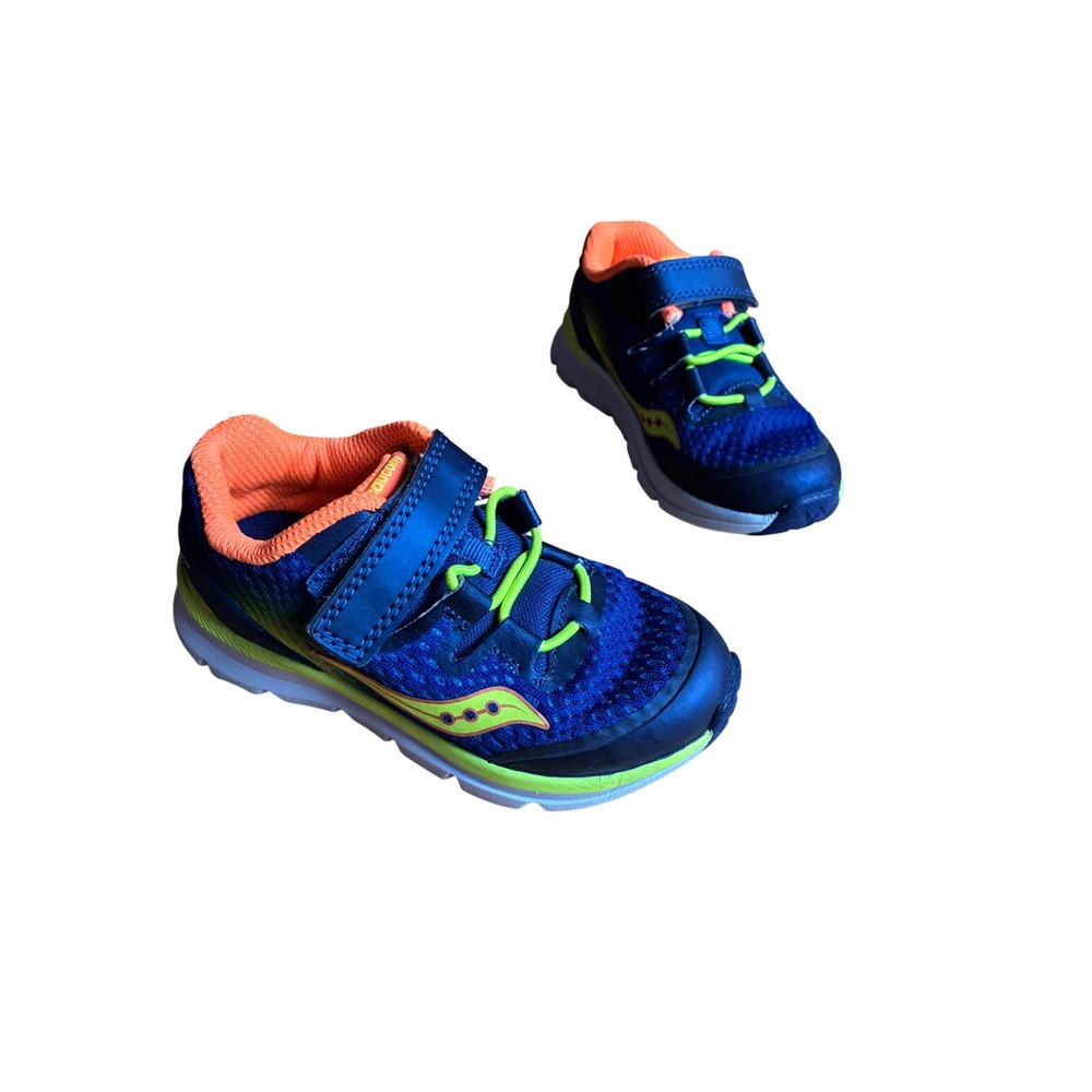 Saucony Baby Freedom ISO Toddler Blue Lime Orange Sneakers Size 8M
